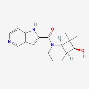molecular formula C17H21N3O2 B7348544 [(1R,6S,7S)-7-hydroxy-8,8-dimethyl-2-azabicyclo[4.2.0]octan-2-yl]-(1H-pyrrolo[3,2-c]pyridin-2-yl)methanone 
