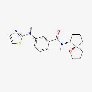 molecular formula C18H21N3O2S B7348599 N-[(5S,9R)-1-oxaspiro[4.4]nonan-9-yl]-3-(1,3-thiazol-2-ylamino)benzamide 