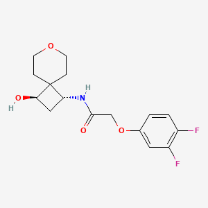 molecular formula C16H19F2NO4 B7348642 2-(3,4-difluorophenoxy)-N-[(1R,3R)-3-hydroxy-7-oxaspiro[3.5]nonan-1-yl]acetamide 