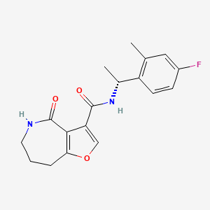 molecular formula C18H19FN2O3 B7348688 N-[(1R)-1-(4-fluoro-2-methylphenyl)ethyl]-4-oxo-5,6,7,8-tetrahydrofuro[3,2-c]azepine-3-carboxamide 