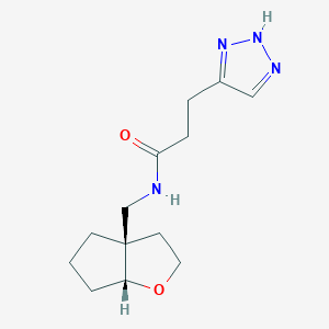 molecular formula C13H20N4O2 B7348744 N-[[(3aR,6aR)-2,3,4,5,6,6a-hexahydrocyclopenta[b]furan-3a-yl]methyl]-3-(2H-triazol-4-yl)propanamide 
