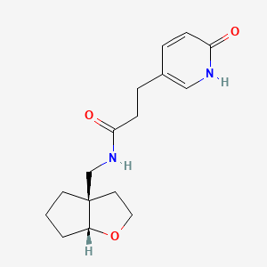 molecular formula C16H22N2O3 B7348782 N-[[(3aR,6aR)-2,3,4,5,6,6a-hexahydrocyclopenta[b]furan-3a-yl]methyl]-3-(6-oxo-1H-pyridin-3-yl)propanamide 