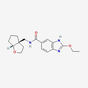 molecular formula C18H23N3O3 B7348786 N-[[(3aR,6aR)-2,3,4,5,6,6a-hexahydrocyclopenta[b]furan-3a-yl]methyl]-2-ethoxy-3H-benzimidazole-5-carboxamide 