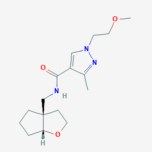 molecular formula C16H25N3O3 B7348806 N-[[(3aR,6aR)-2,3,4,5,6,6a-hexahydrocyclopenta[b]furan-3a-yl]methyl]-1-(2-methoxyethyl)-3-methylpyrazole-4-carboxamide 