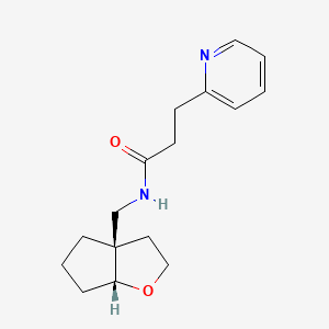 molecular formula C16H22N2O2 B7348818 N-[[(3aR,6aR)-2,3,4,5,6,6a-hexahydrocyclopenta[b]furan-3a-yl]methyl]-3-pyridin-2-ylpropanamide 