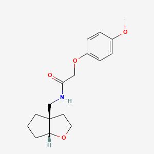 molecular formula C17H23NO4 B7348837 N-[[(3aR,6aR)-2,3,4,5,6,6a-hexahydrocyclopenta[b]furan-3a-yl]methyl]-2-(4-methoxyphenoxy)acetamide 