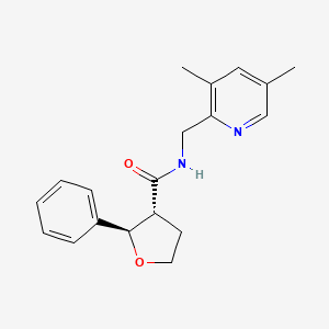 molecular formula C19H22N2O2 B7348853 (2R,3R)-N-[(3,5-dimethylpyridin-2-yl)methyl]-2-phenyloxolane-3-carboxamide 
