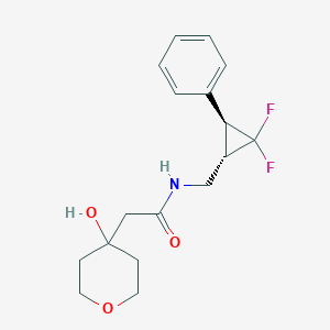 molecular formula C17H21F2NO3 B7348866 N-[[(1S,3S)-2,2-difluoro-3-phenylcyclopropyl]methyl]-2-(4-hydroxyoxan-4-yl)acetamide 