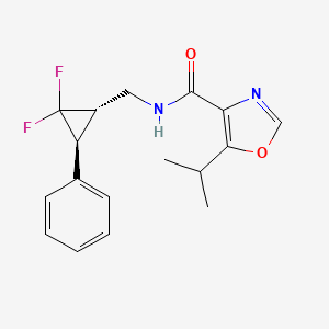 molecular formula C17H18F2N2O2 B7348893 N-[[(1S,3S)-2,2-difluoro-3-phenylcyclopropyl]methyl]-5-propan-2-yl-1,3-oxazole-4-carboxamide 
