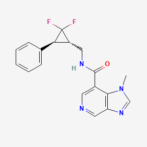 molecular formula C18H16F2N4O B7348894 N-[[(1S,3S)-2,2-difluoro-3-phenylcyclopropyl]methyl]-1-methylimidazo[4,5-c]pyridine-7-carboxamide 