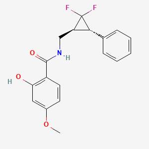 molecular formula C18H17F2NO3 B7348899 N-[[(1S,3S)-2,2-difluoro-3-phenylcyclopropyl]methyl]-2-hydroxy-4-methoxybenzamide 