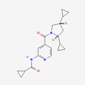 molecular formula C20H25N3O2 B7348957 N-[4-[(2R,4S)-2,4-dicyclopropylpyrrolidine-1-carbonyl]pyridin-2-yl]cyclopropanecarboxamide 
