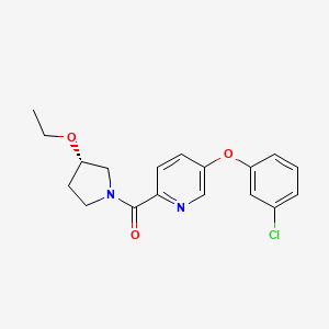 molecular formula C18H19ClN2O3 B7349021 [5-(3-chlorophenoxy)pyridin-2-yl]-[(3S)-3-ethoxypyrrolidin-1-yl]methanone 