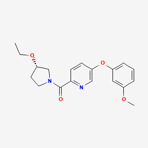 molecular formula C19H22N2O4 B7349036 [(3S)-3-ethoxypyrrolidin-1-yl]-[5-(3-methoxyphenoxy)pyridin-2-yl]methanone 