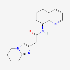 molecular formula C18H22N4O B7349168 2-(5,6,7,8-tetrahydroimidazo[1,2-a]pyridin-2-yl)-N-[(8S)-5,6,7,8-tetrahydroquinolin-8-yl]acetamide 
