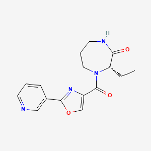 molecular formula C16H18N4O3 B7349474 (3S)-3-ethyl-4-(2-pyridin-3-yl-1,3-oxazole-4-carbonyl)-1,4-diazepan-2-one 