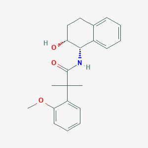 molecular formula C21H25NO3 B7349560 N-[(1S,2R)-2-hydroxy-1,2,3,4-tetrahydronaphthalen-1-yl]-2-(2-methoxyphenyl)-2-methylpropanamide 