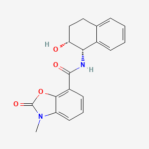 molecular formula C19H18N2O4 B7349578 N-[(1S,2R)-2-hydroxy-1,2,3,4-tetrahydronaphthalen-1-yl]-3-methyl-2-oxo-1,3-benzoxazole-7-carboxamide 
