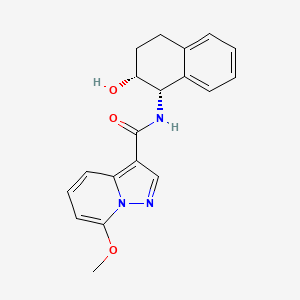 molecular formula C19H19N3O3 B7349630 N-[(1S,2R)-2-hydroxy-1,2,3,4-tetrahydronaphthalen-1-yl]-7-methoxypyrazolo[1,5-a]pyridine-3-carboxamide 