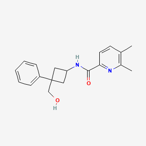 molecular formula C19H22N2O2 B7349683 N-[3-(hydroxymethyl)-3-phenylcyclobutyl]-5,6-dimethylpyridine-2-carboxamide 