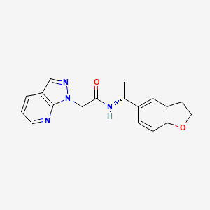 molecular formula C18H18N4O2 B7349773 N-[(1R)-1-(2,3-dihydro-1-benzofuran-5-yl)ethyl]-2-pyrazolo[3,4-b]pyridin-1-ylacetamide 