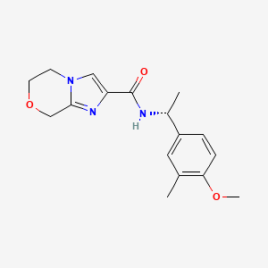 molecular formula C17H21N3O3 B7349783 N-[(1R)-1-(4-methoxy-3-methylphenyl)ethyl]-6,8-dihydro-5H-imidazo[2,1-c][1,4]oxazine-2-carboxamide 