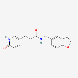 molecular formula C18H20N2O3 B7349810 N-[(1R)-1-(2,3-dihydro-1-benzofuran-5-yl)ethyl]-3-(6-oxo-1H-pyridin-3-yl)propanamide 