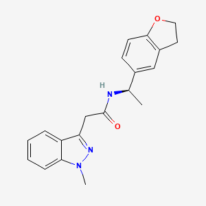 molecular formula C20H21N3O2 B7349819 N-[(1R)-1-(2,3-dihydro-1-benzofuran-5-yl)ethyl]-2-(1-methylindazol-3-yl)acetamide 