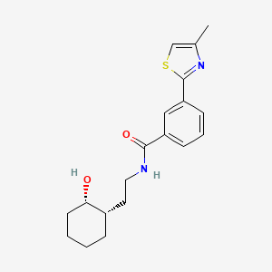molecular formula C19H24N2O2S B7349889 N-[2-[(1S,2S)-2-hydroxycyclohexyl]ethyl]-3-(4-methyl-1,3-thiazol-2-yl)benzamide 