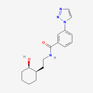 molecular formula C17H22N4O2 B7349894 N-[2-[(1R,2R)-2-hydroxycyclohexyl]ethyl]-3-(triazol-1-yl)benzamide 