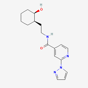 molecular formula C17H22N4O2 B7349900 N-[2-[(1R,2R)-2-hydroxycyclohexyl]ethyl]-2-pyrazol-1-ylpyridine-4-carboxamide 