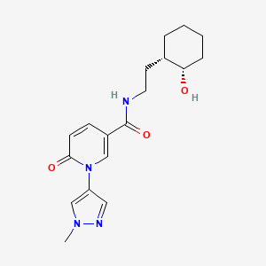 molecular formula C18H24N4O3 B7349906 N-[2-[(1S,2S)-2-hydroxycyclohexyl]ethyl]-1-(1-methylpyrazol-4-yl)-6-oxopyridine-3-carboxamide 