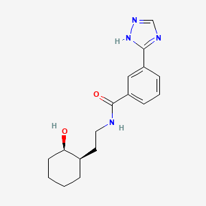molecular formula C17H22N4O2 B7349911 N-[2-[(1R,2R)-2-hydroxycyclohexyl]ethyl]-3-(1H-1,2,4-triazol-5-yl)benzamide 