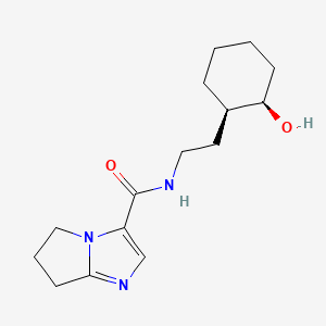 molecular formula C15H23N3O2 B7349925 N-[2-[(1R,2R)-2-hydroxycyclohexyl]ethyl]-6,7-dihydro-5H-pyrrolo[1,2-a]imidazole-3-carboxamide 