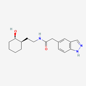 molecular formula C17H23N3O2 B7349926 N-[2-[(1R,2R)-2-hydroxycyclohexyl]ethyl]-2-(1H-indazol-5-yl)acetamide 