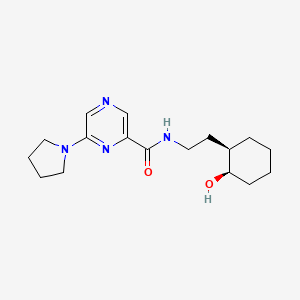 molecular formula C17H26N4O2 B7349935 N-[2-[(1R,2R)-2-hydroxycyclohexyl]ethyl]-6-pyrrolidin-1-ylpyrazine-2-carboxamide 
