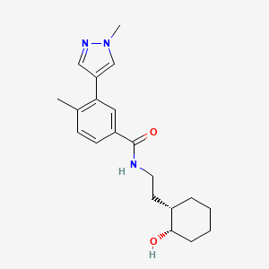molecular formula C20H27N3O2 B7349938 N-[2-[(1S,2S)-2-hydroxycyclohexyl]ethyl]-4-methyl-3-(1-methylpyrazol-4-yl)benzamide 