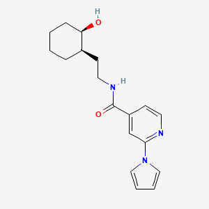 molecular formula C18H23N3O2 B7349946 N-[2-[(1R,2R)-2-hydroxycyclohexyl]ethyl]-2-pyrrol-1-ylpyridine-4-carboxamide 
