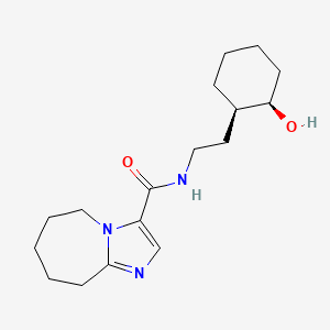 molecular formula C17H27N3O2 B7349947 N-[2-[(1R,2R)-2-hydroxycyclohexyl]ethyl]-6,7,8,9-tetrahydro-5H-imidazo[1,2-a]azepine-3-carboxamide 