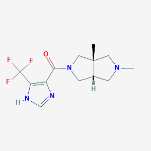 molecular formula C13H17F3N4O B7350217 [(3aS,6aR)-2,3a-dimethyl-3,4,6,6a-tetrahydro-1H-pyrrolo[3,4-c]pyrrol-5-yl]-[5-(trifluoromethyl)-1H-imidazol-4-yl]methanone 