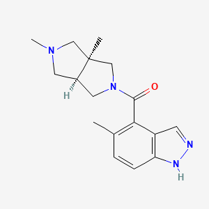 molecular formula C17H22N4O B7350226 [(3aS,6aR)-2,3a-dimethyl-3,4,6,6a-tetrahydro-1H-pyrrolo[3,4-c]pyrrol-5-yl]-(5-methyl-1H-indazol-4-yl)methanone 