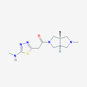 molecular formula C13H21N5OS B7350252 1-[(3aR,6aS)-2,3a-dimethyl-3,4,6,6a-tetrahydro-1H-pyrrolo[3,4-c]pyrrol-5-yl]-2-[5-(methylamino)-1,3,4-thiadiazol-2-yl]ethanone 