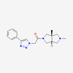 molecular formula C18H23N5O B7350293 1-[(3aS,6aR)-2,3a-dimethyl-3,4,6,6a-tetrahydro-1H-pyrrolo[3,4-c]pyrrol-5-yl]-2-(4-phenyltriazol-1-yl)ethanone 