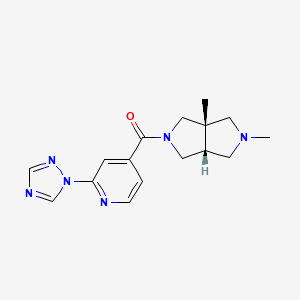 molecular formula C16H20N6O B7350326 [(3aS,6aR)-2,3a-dimethyl-3,4,6,6a-tetrahydro-1H-pyrrolo[3,4-c]pyrrol-5-yl]-[2-(1,2,4-triazol-1-yl)pyridin-4-yl]methanone 