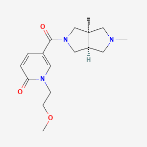 molecular formula C17H25N3O3 B7350341 5-[(3aR,6aS)-2,3a-dimethyl-3,4,6,6a-tetrahydro-1H-pyrrolo[3,4-c]pyrrole-5-carbonyl]-1-(2-methoxyethyl)pyridin-2-one 