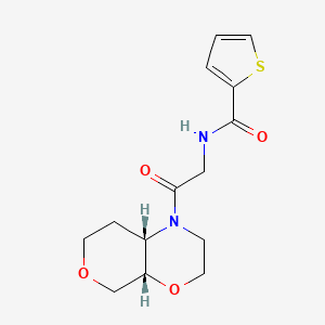 molecular formula C14H18N2O4S B7350609 N-[2-[(4aS,8aS)-3,4a,5,7,8,8a-hexahydro-2H-pyrano[3,4-b][1,4]oxazin-1-yl]-2-oxoethyl]thiophene-2-carboxamide 