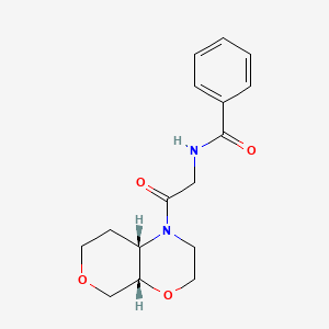 molecular formula C16H20N2O4 B7350614 N-[2-[(4aS,8aS)-3,4a,5,7,8,8a-hexahydro-2H-pyrano[3,4-b][1,4]oxazin-1-yl]-2-oxoethyl]benzamide 