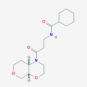 molecular formula C17H28N2O4 B7350666 N-[3-[(4aS,8aS)-3,4a,5,7,8,8a-hexahydro-2H-pyrano[3,4-b][1,4]oxazin-1-yl]-3-oxopropyl]cyclohexanecarboxamide 