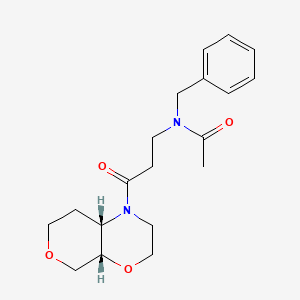 molecular formula C19H26N2O4 B7350674 N-[3-[(4aS,8aS)-3,4a,5,7,8,8a-hexahydro-2H-pyrano[3,4-b][1,4]oxazin-1-yl]-3-oxopropyl]-N-benzylacetamide 