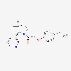 molecular formula C20H22N2O3 B7350847 2-[4-(hydroxymethyl)phenoxy]-1-[(1S,5S)-1-pyridin-3-yl-2-azabicyclo[3.2.0]heptan-2-yl]ethanone 